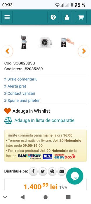 Vând râșniță sage cafea