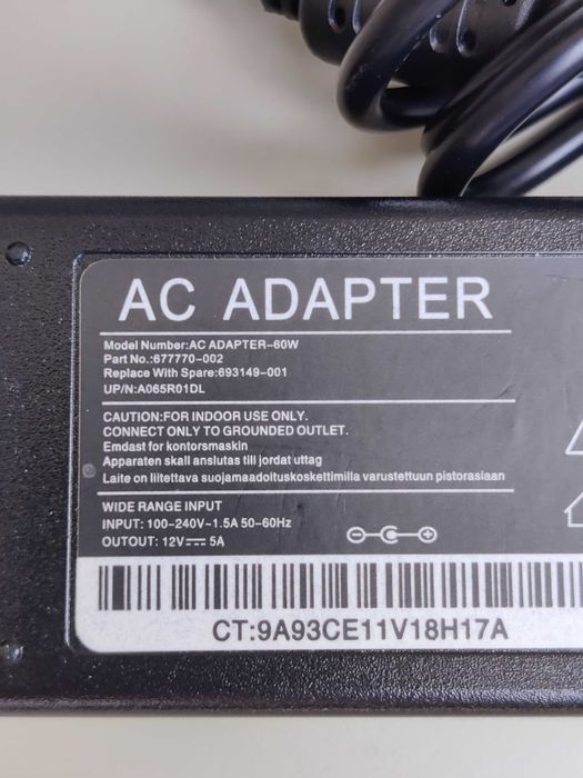 Мощный блок питания 12V 5A с DC jack 3.5mm