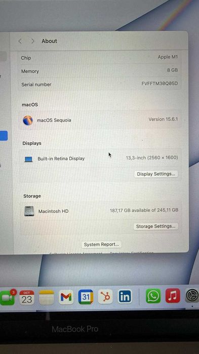 Laptop Apple Macbook Pro M1 13"