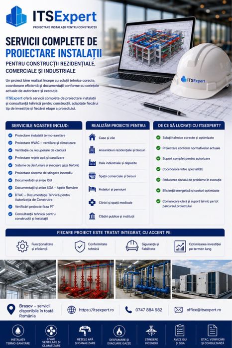 Proiectare Instalații | DTAC | PT | DDE | Avize ISU și SGA | ITSExpert Brașov