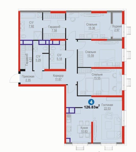 Для тех кто искал большую квартиру для семьи по супер цене,1м2-9,9 млн