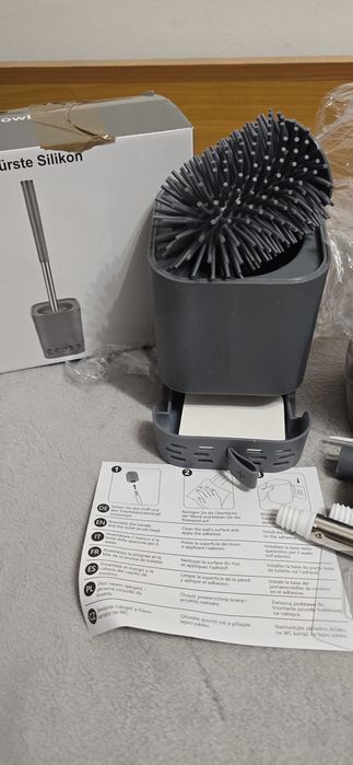 Vand pachet 2 perii de toaleta din silicon gri