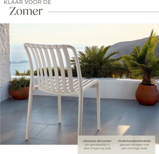 Комплект от  2 броя градински стола плътна пластмаса