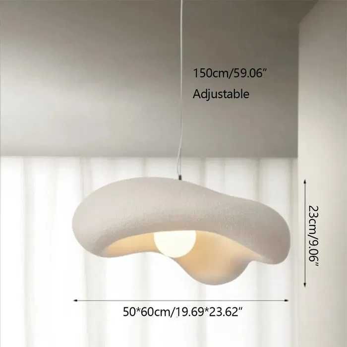 Висяща лампа полилей стил облак wabi sabi 60*50 см Е27