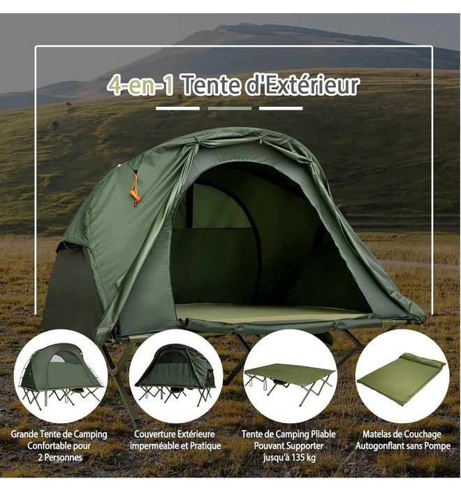 Cort suspendat \ Pat camping cu acoperis, pentru 2 persoane