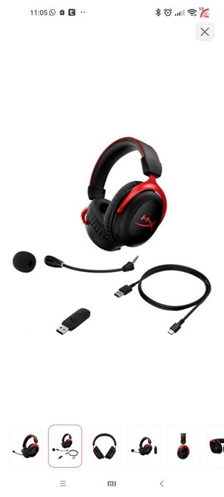 Наушники HyperX Cloud II Wireless черно-красный