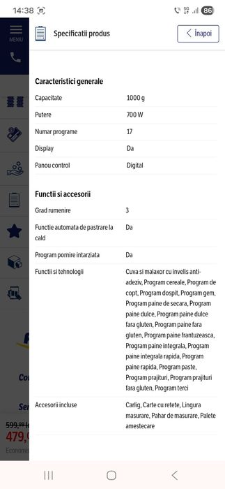 Vând mașina de pâine Tefal