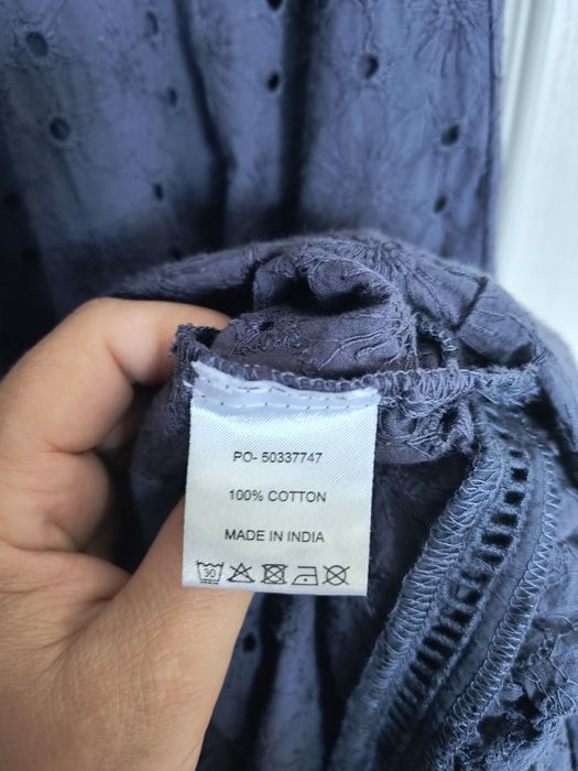 Rochie lungă bumbac broderie englezească