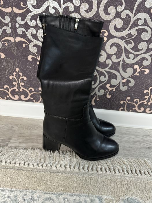 Сапоги зимние кожаные