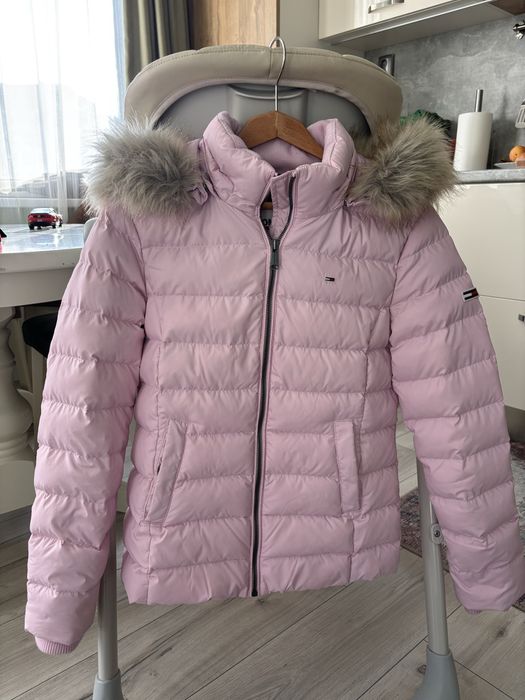 Пухено яке Tommy Jeans розово М размер
