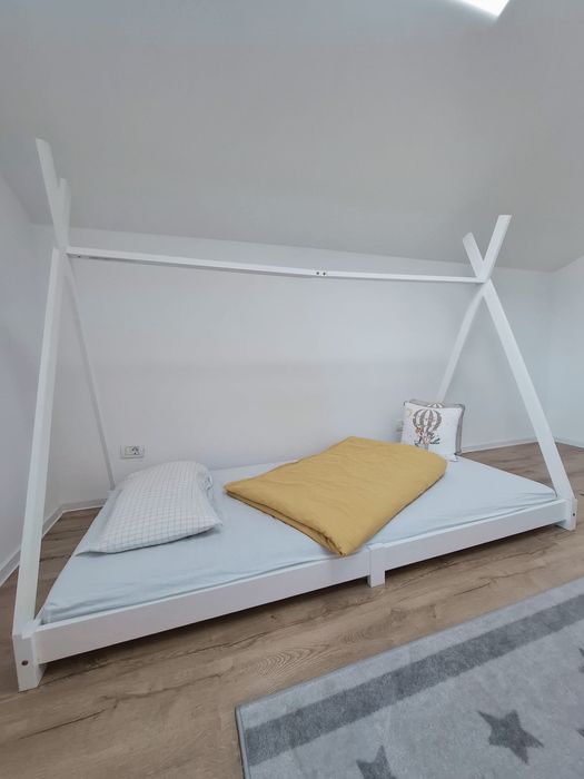 Pat copii tip cort montesorii saltea inclusă 90X200