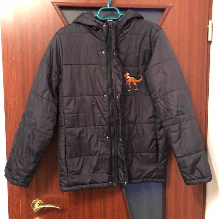 Geaca / Haina pufoasa, copii, cu dino, marimea 158