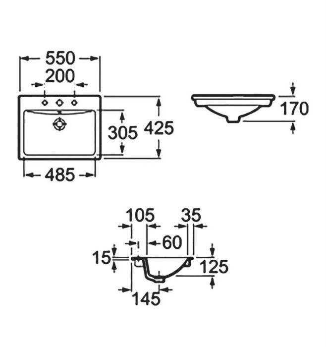 Раковина врезная Roca 55 см