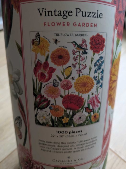 Cavallini Flower Garden пъзел 1000 части, пълен комплект
