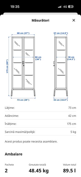 Vitrina Ikea MILSBO