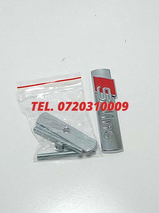 Emblema Audi S-Line Metalica Pentru Grilaj Frontal Pentru Inlocuire Reparatie Sau Completare Echipament Compatibile Cu Specificatii Conform T Ref 255