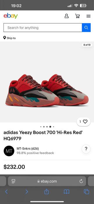 Adidas Yeezy Boost 700 Hi-Res Red/42 номер