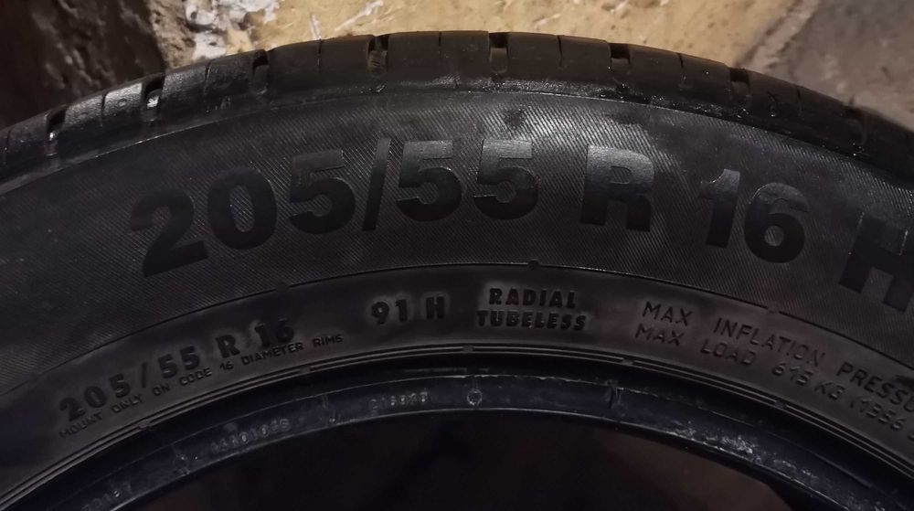 Продавам 4 броя Летни Гуми 205.55.16 на 1 сезон дот 2021 Контентал