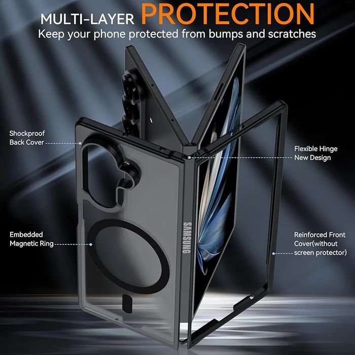 MagSafe кейс за Samsung Galaxy Z Fold7 твърд гръб с безжично зареждане