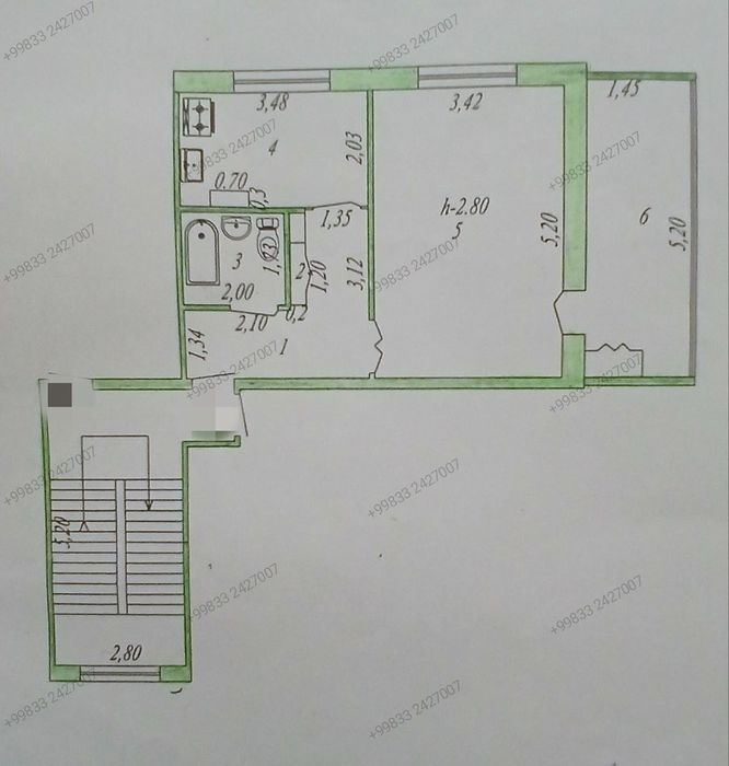 Сдается однокомнатная квартира 
Район: 5/2 ориентир Бухоро мактаб 
Эта