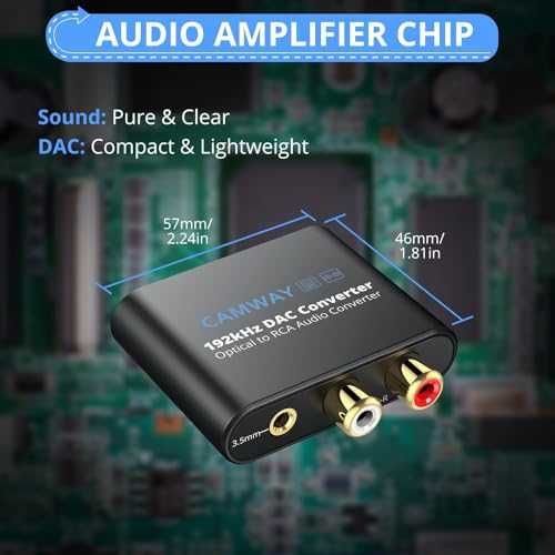 DAC конвертор CAMWAY SPDIF/Toslink към RCA аудио