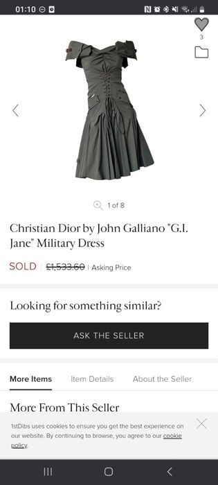 Christian Dior by John Galliano "G.I. Jane" Military Dress Vintage