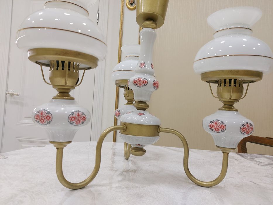 Люстра Польша ссср с элементами фарфора