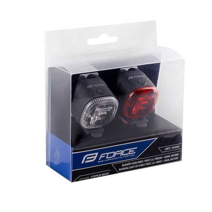 Комплект LED светлени за велосипед, Фар и Стоп, FORCE TWIST 2