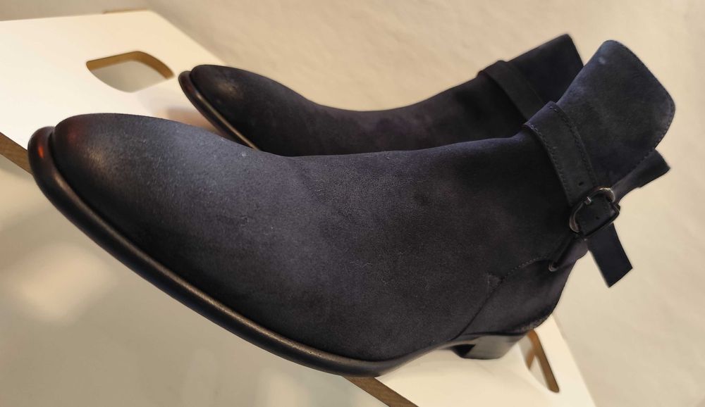 Ghete jodhpur 44 de lux Lagerfeld lucrate manual piele naturala navy