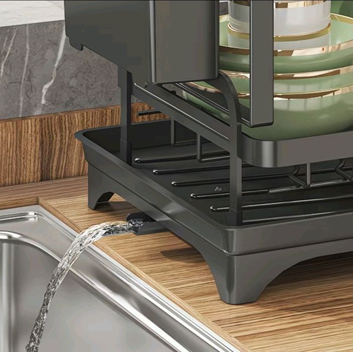 Подставка для посуды черная