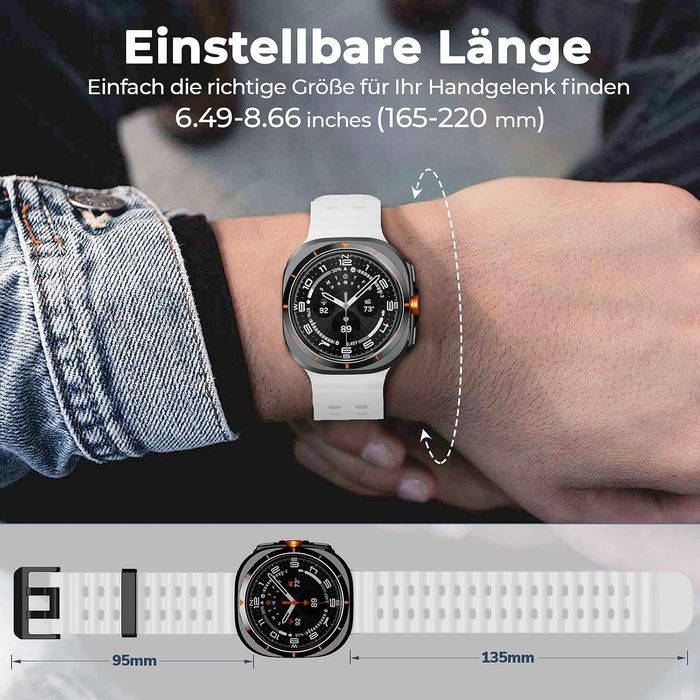 Силиконова Каишка за Samsung Galaxy Watch Ultra - Бял цвят