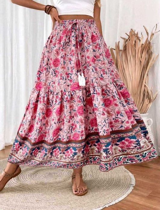 Нова Лятна дълга пола на цветя