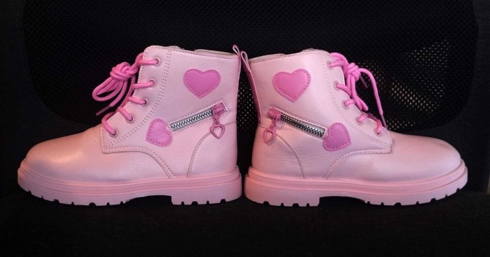 Детски боти, обувки, ботушки за момиче - розови - размер 32