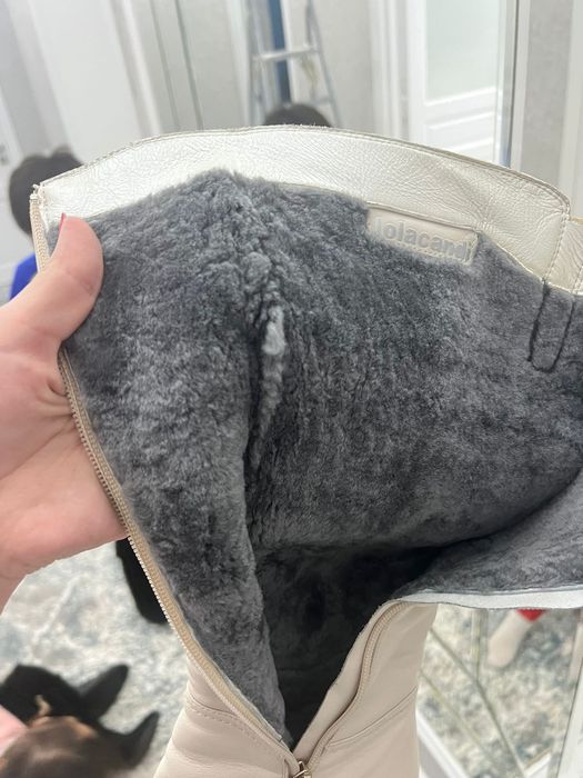 Зимние кожаные сапоги