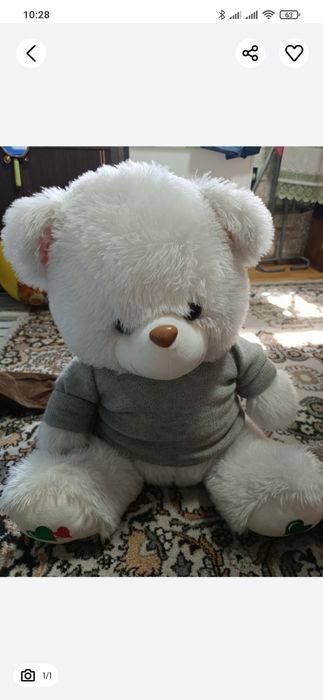 Мишка белый метровый