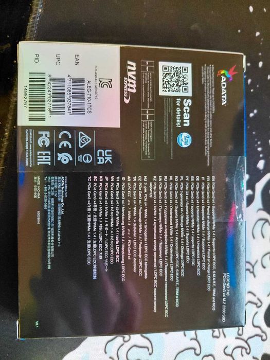 SSD Nvme M.2 Adata 710 PCIe Gen 3 1TB NOU SIGILAT