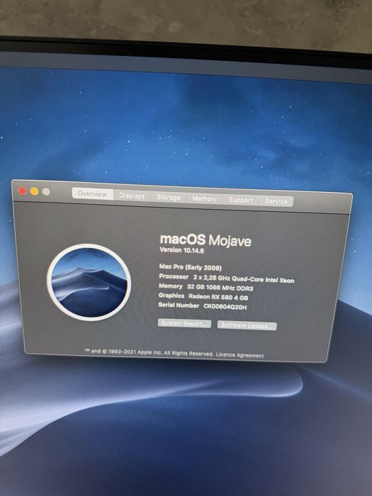 Apple Mac Pro 4,1 (2009) Flash-нат до 5,1 dual cpu version