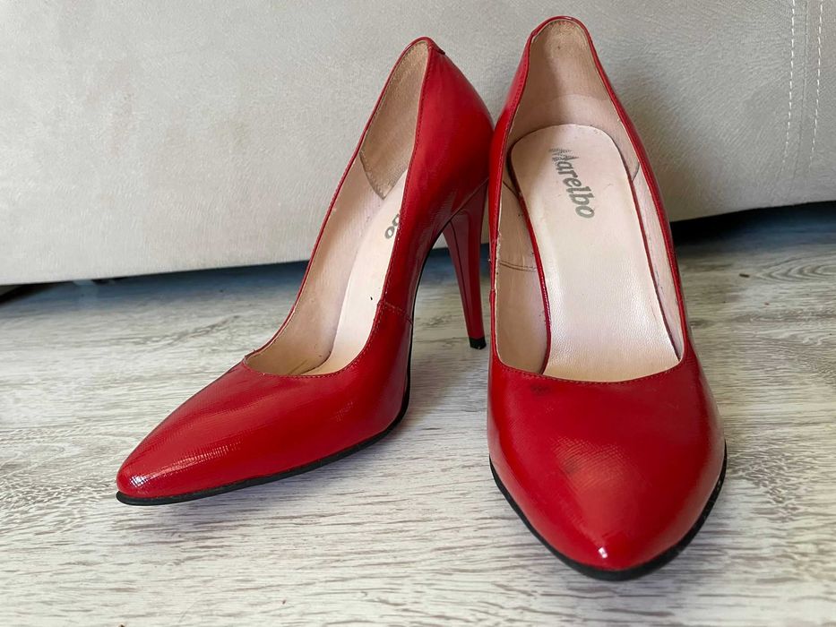 Pantofi stilleto culoarea rosu, marimea 36, APROAPE NOI