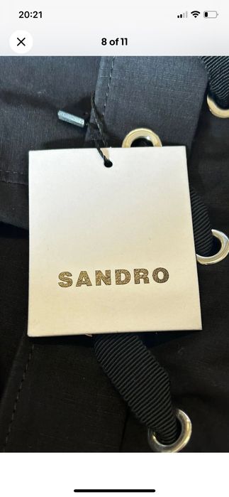 Sandro Paris Дамска Рокля Size 40 FR / L V-Neck Linen Blend