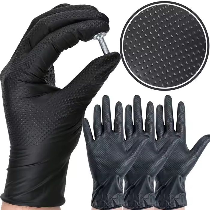 Manusi negre  mecanica anti spintecare-100/cut.Manusi texturate rezistente diluant JBM Spania.Manusi diamant +tva.1zi=1 pereche.Doar firme!