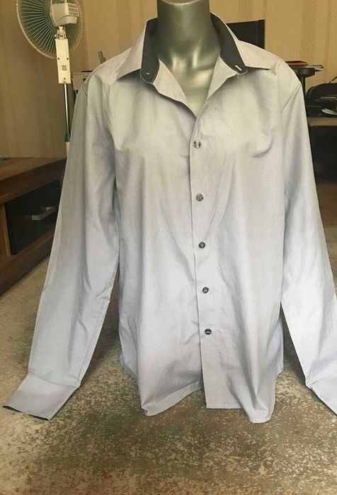 Сива мъжка риза с дълъг ръкав