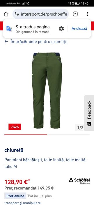 Pantaloni schoffel 54 xl