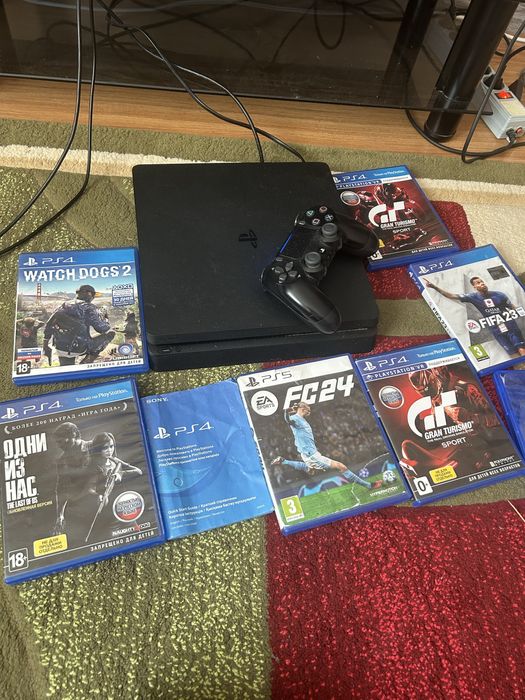 sony playstation 4 slim памят 1тб GTA5 UFC4 итд ойн бар почти новый