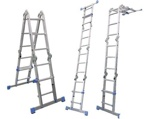 Scară aluminiu pliabilă 4 tronsoane 4x3 trepte cu platformă