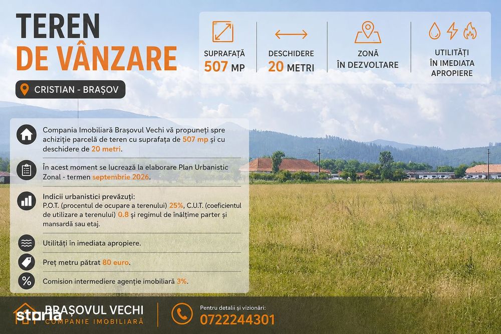 Teren 507 mp - lot de casa in Cristian - Brasov.