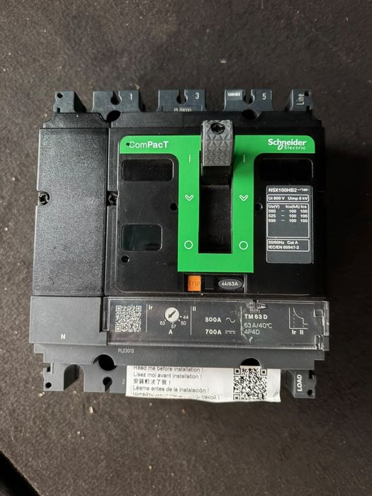 Schneider Electric ComPacT NSX100HB2 63A 4P – întreruptor automat profesional 3.80