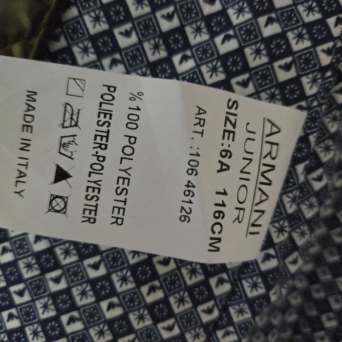 Armani Junior, Капитонирано тънко есенно яке за момче, 6г