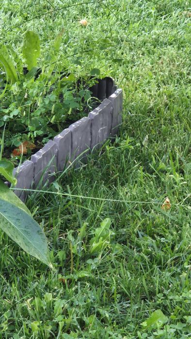 Gard de grădină / gazon aspect piatră, 41 buc., 10 m, plastic