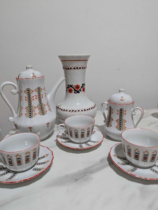 Set cafea/ceai fabrica PORȚELAN Alba Iulia– 6 CEȘTI – vintage ROMÂNESC