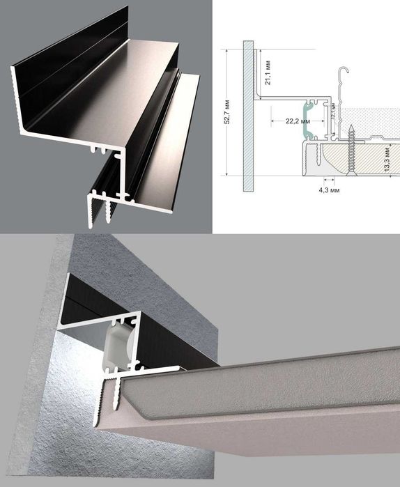 Теневой парящий профиль с подсветкой